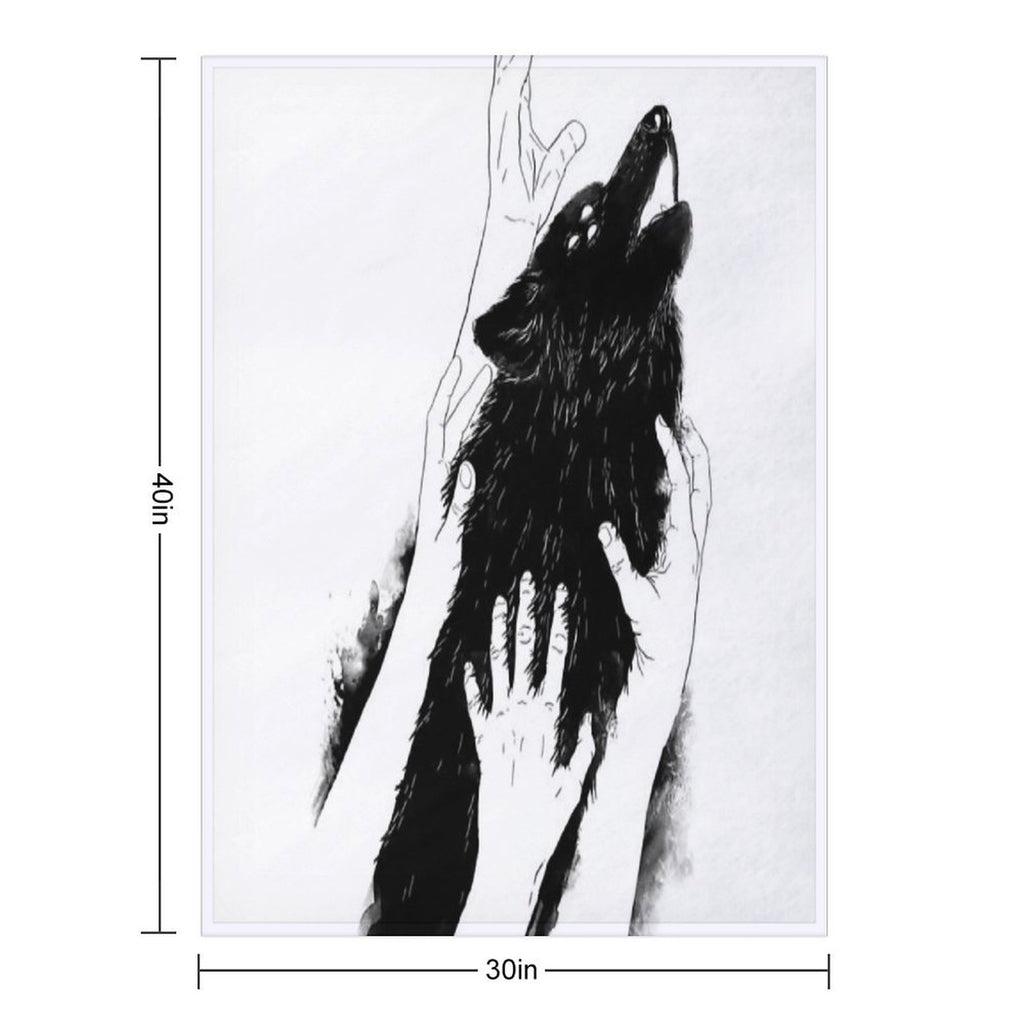 Wolves of Paris Machine-washable Throw Blanket