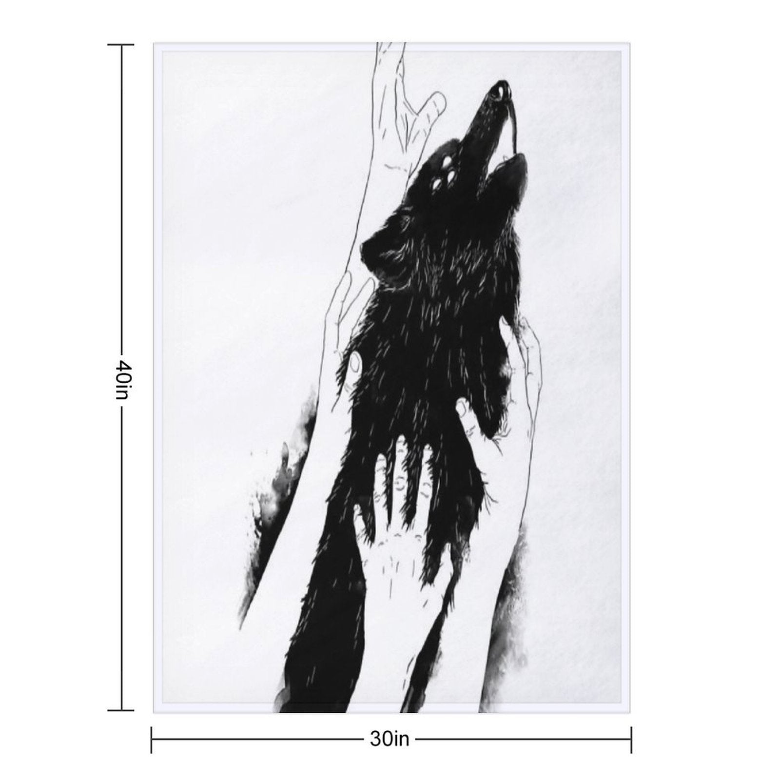 Wolves of Paris Machine-washable Throw Blanket