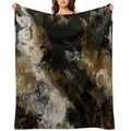 Black Gold And White Abstract Travel-friendly Throw Blanket