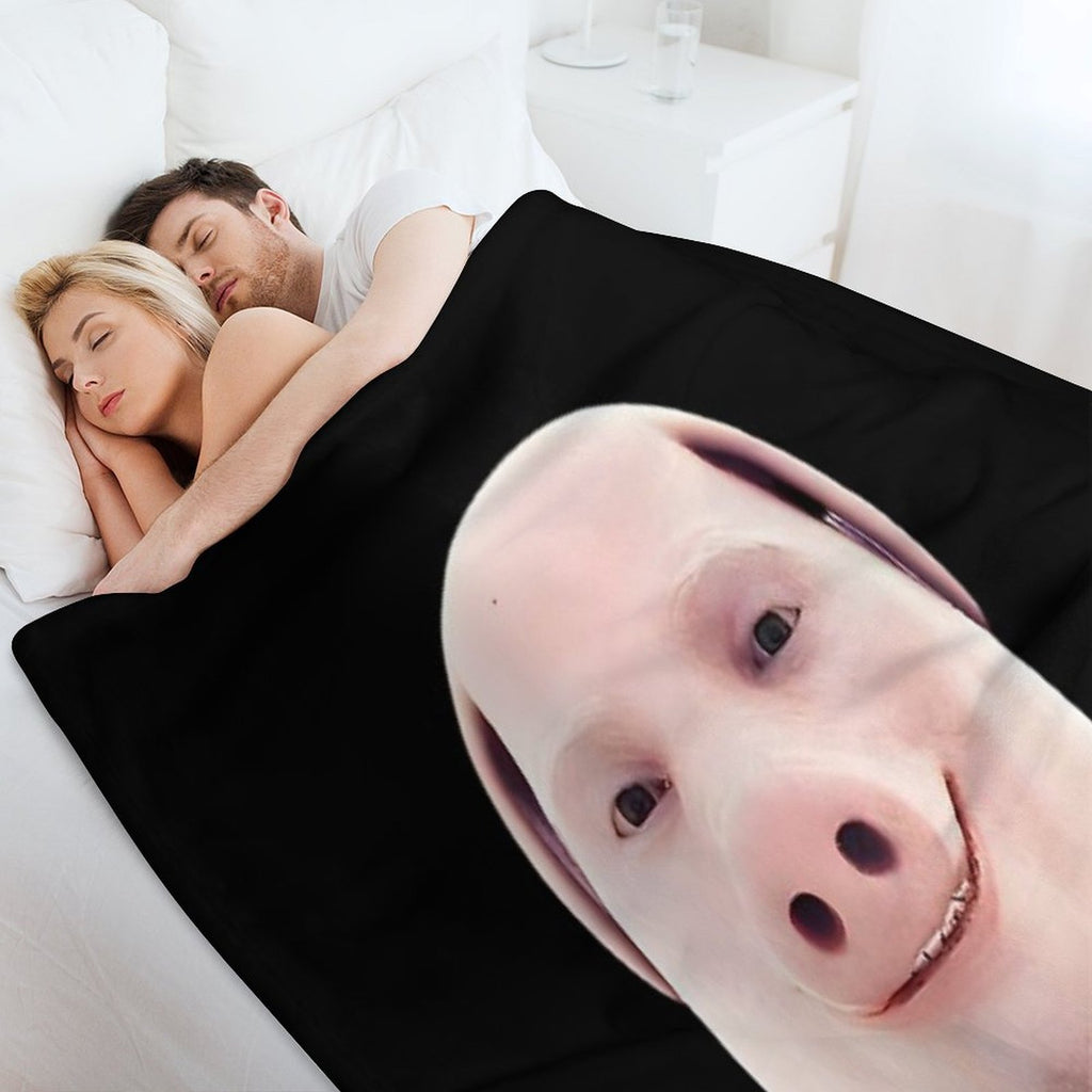 John Pork Smiling Wrinkle-free Throw Blanket