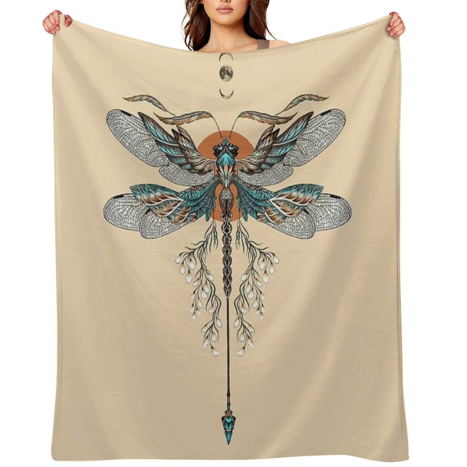 Dragon Fly Tattoo Travel-friendly Throw Blanket