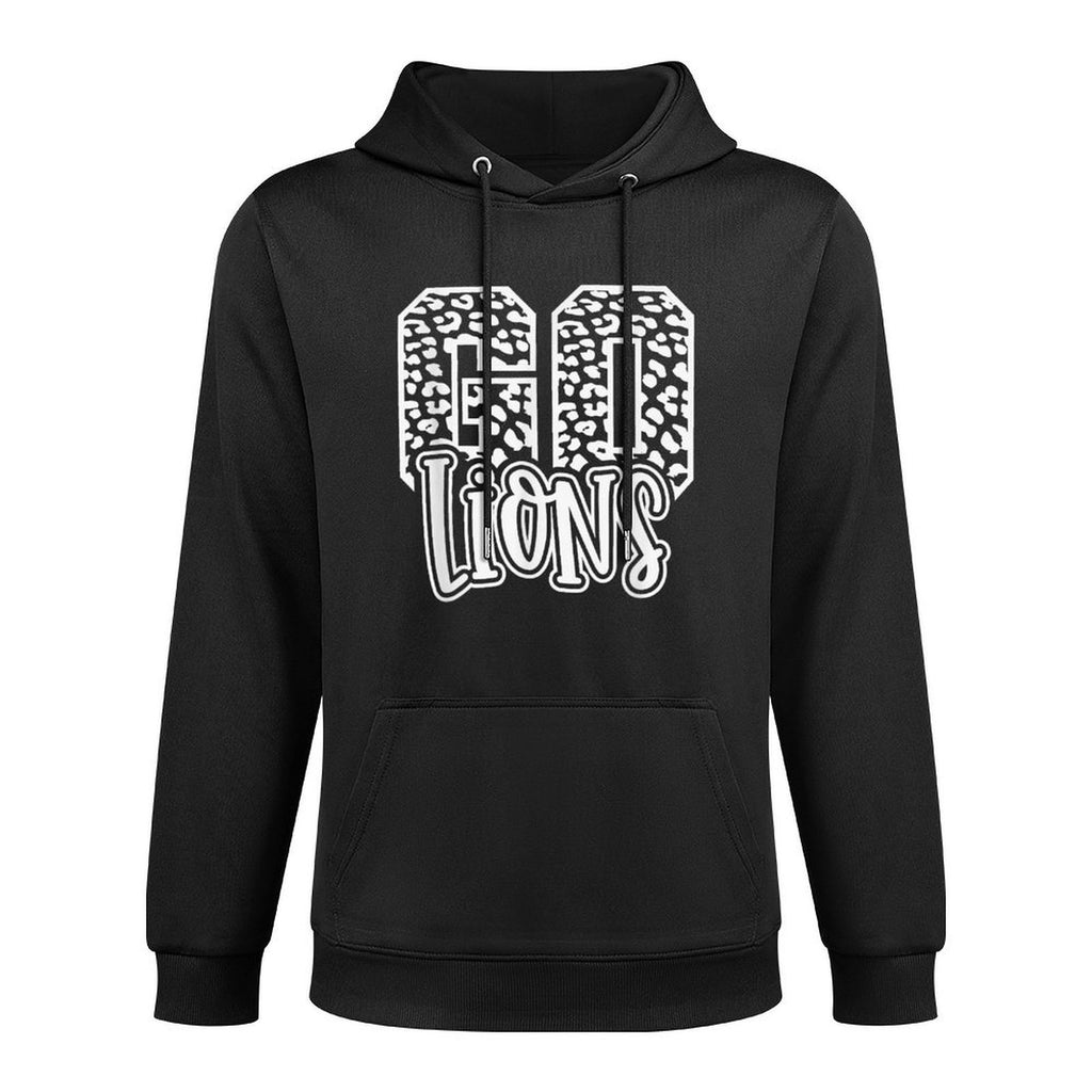 Lions Mascot GO Team Spirit Game Day School Cute Trendy Kangaroo Pocket Hoodie