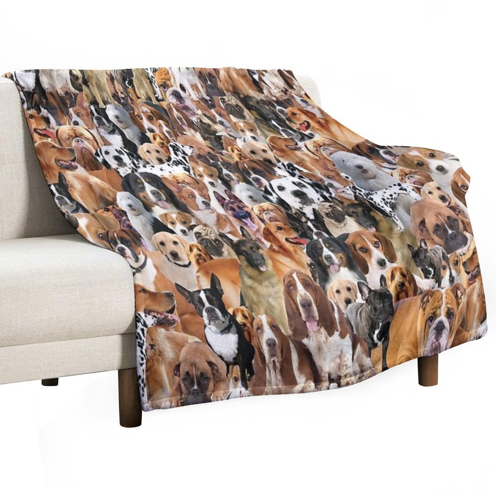 Dogs All Over Different Breed Dog Montage Design Durable Throw Blanket