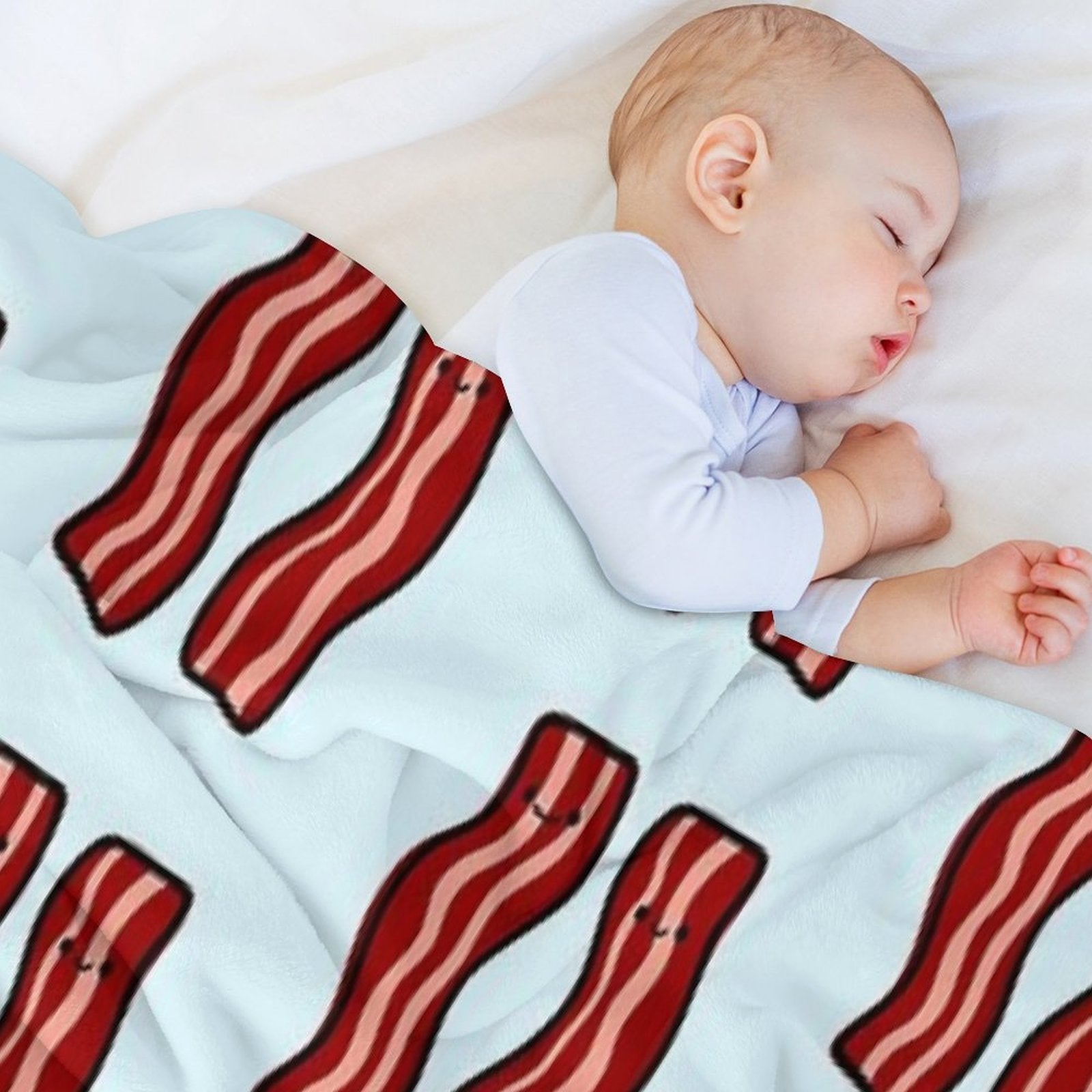 Cute Bacon Velvety-soft Throw Blanket