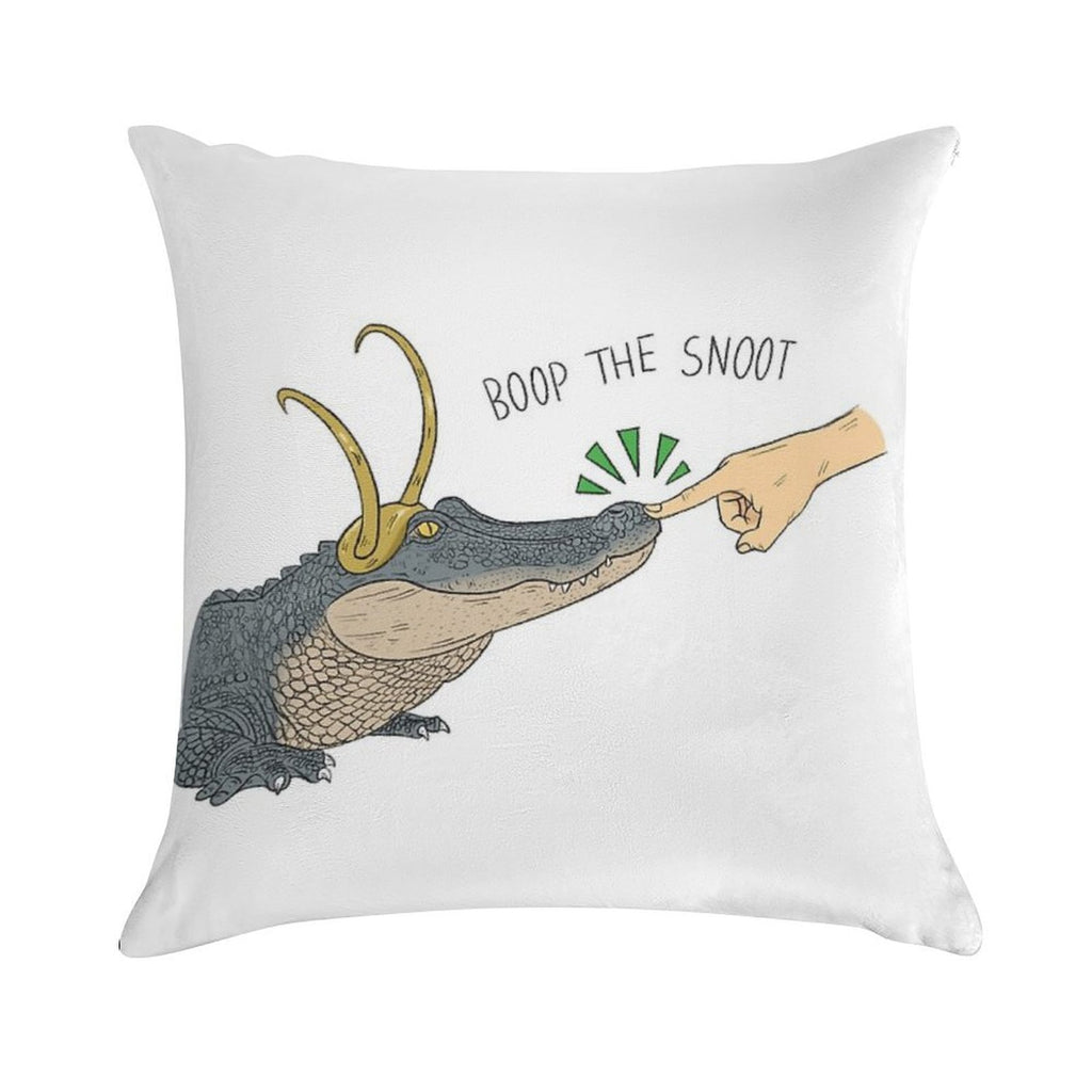 Alligator Loki Boop The Snoot Soft Luxury Feel Throw Pillow