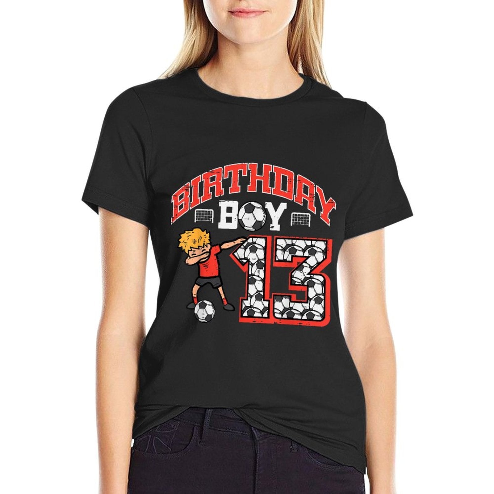 Birthday Boy 13 Soccer Dab 13th Year Old Bday Sport Boys  Graphic-printed T-Shirt