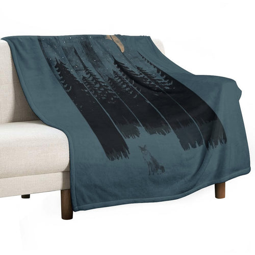 A Fox in The Wild Night Compact Throw Blanket
