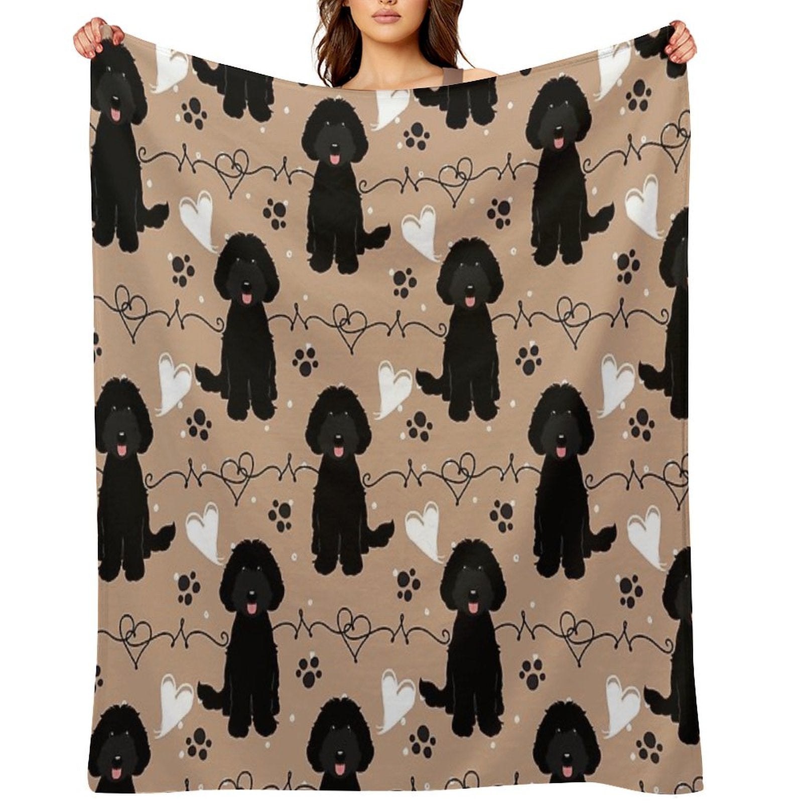 LOVE Black Labradoodle Premium Throw Blanket