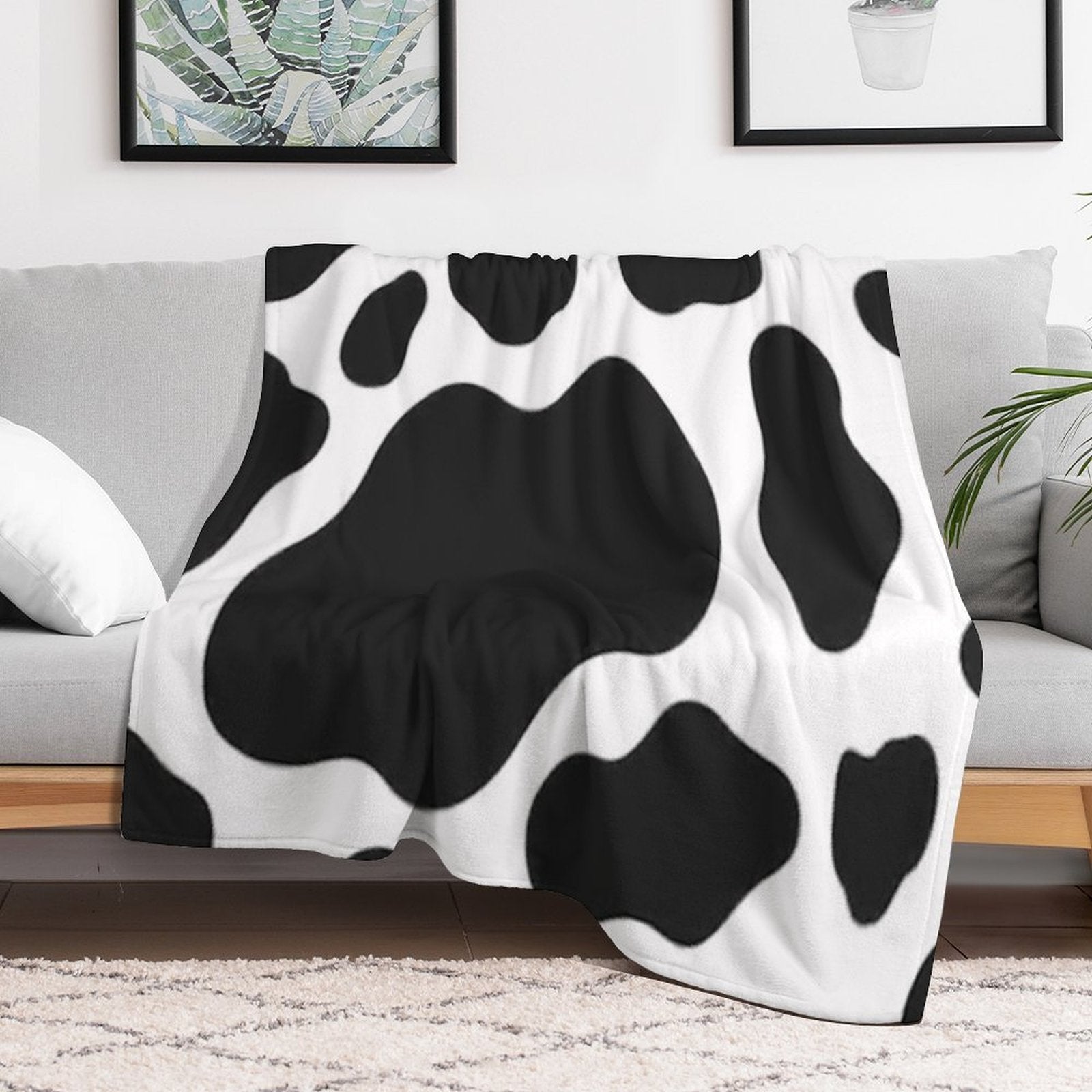 Cow Print Comfort Throw Blanket