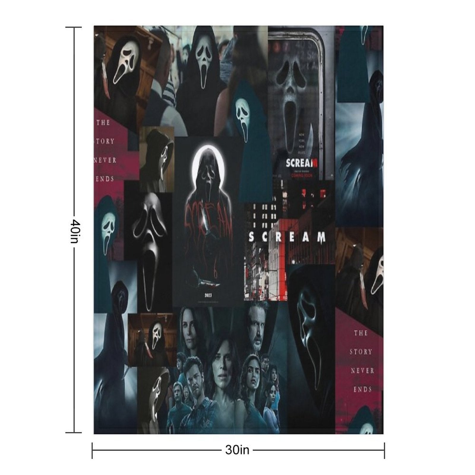 Scream Horror Movie Collage All-season Throw Blanket