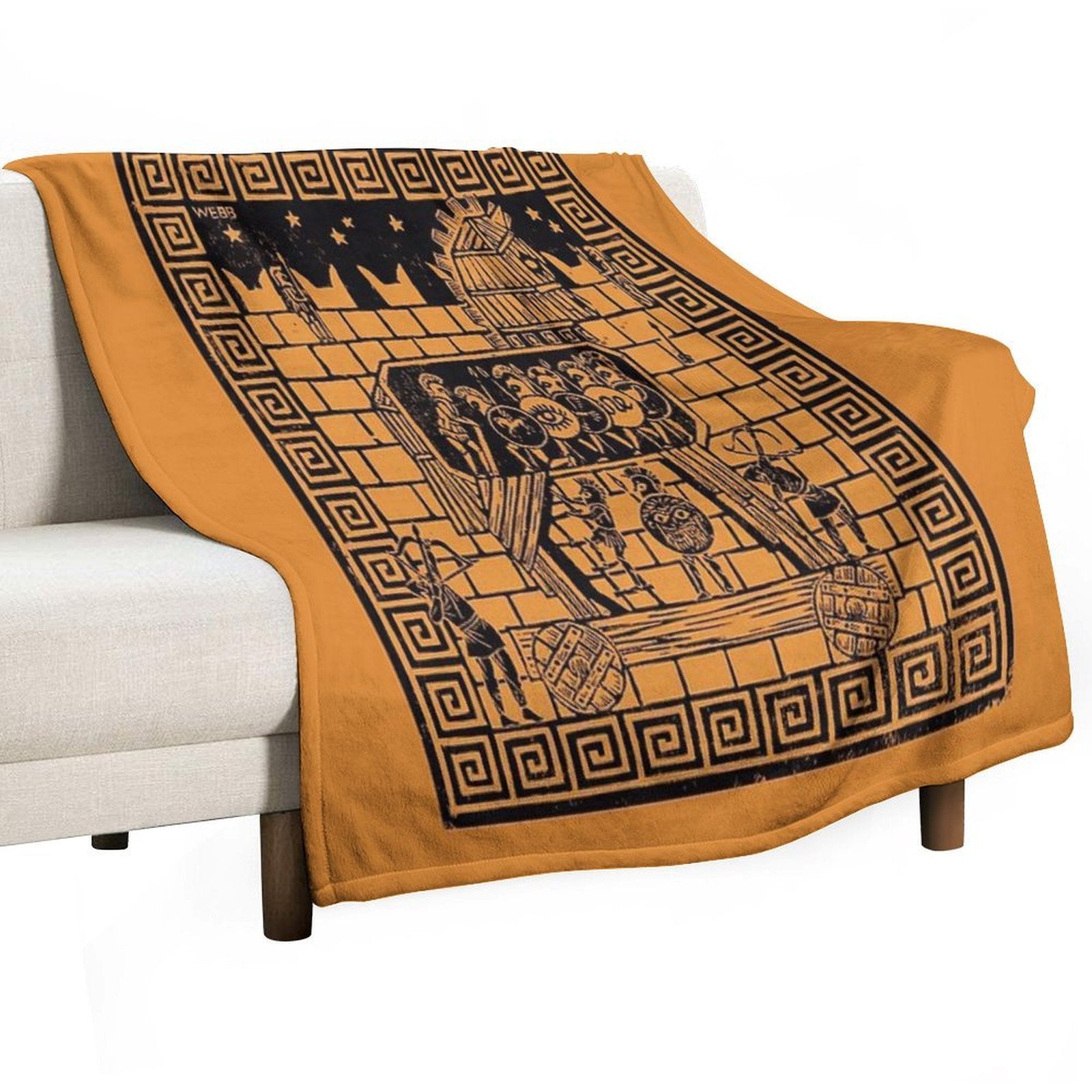 Trojan Horse Machine-washable Throw Blanket