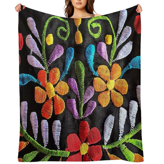 Mexican Flowers Versatility Throw Blanket