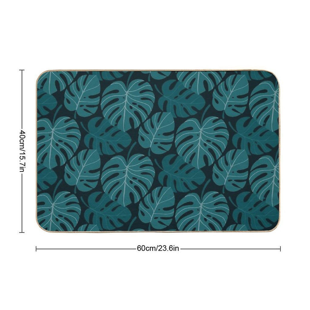 Dark Monstera  Pet-Safe Bath Mat