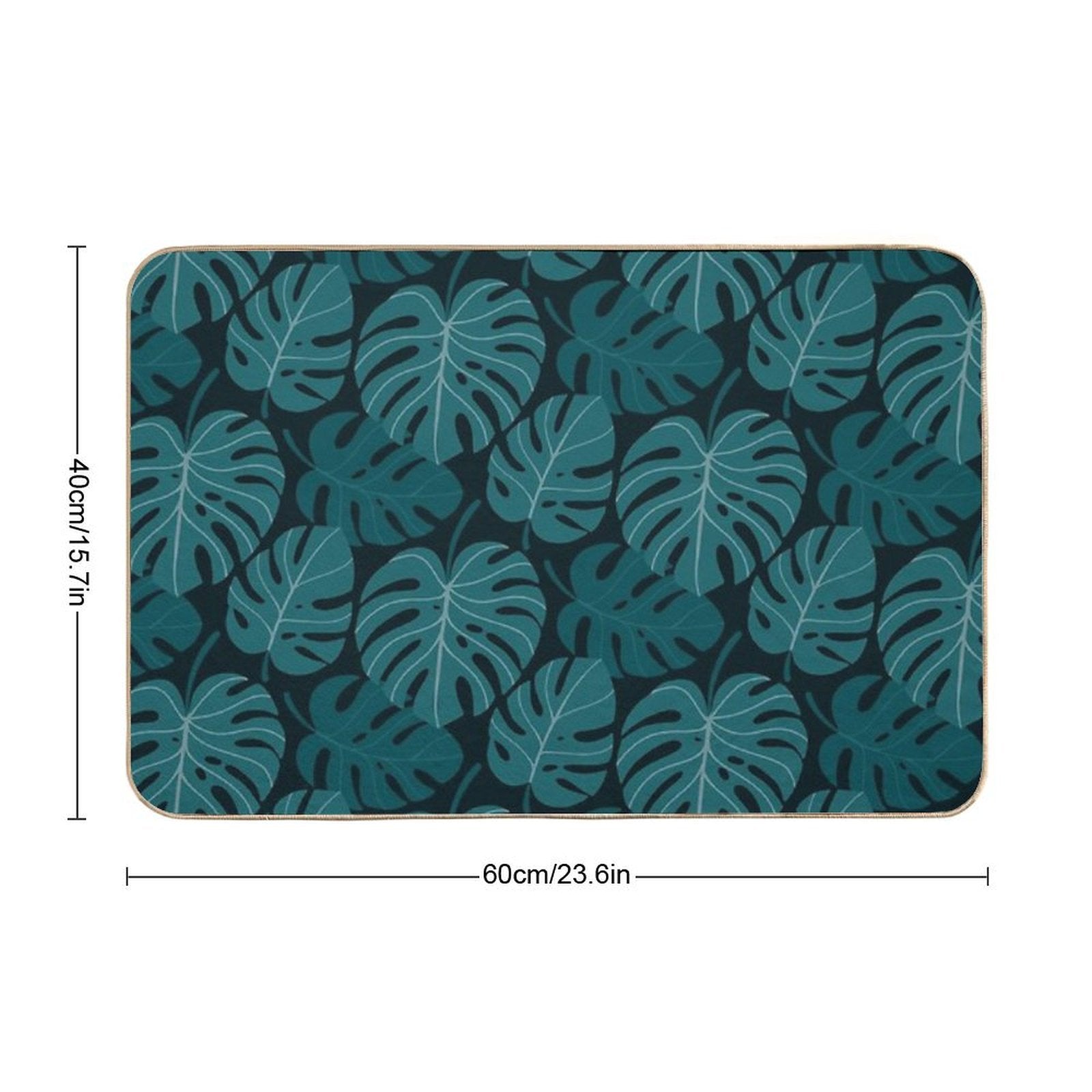 Dark Monstera  Pet-Safe Bath Mat
