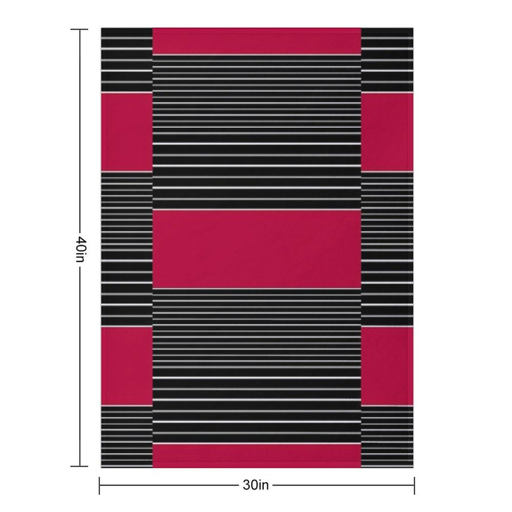 Striped Simple Red , Gray , White Pattern SPORTCLUB Eco-conscious Throw Blanket