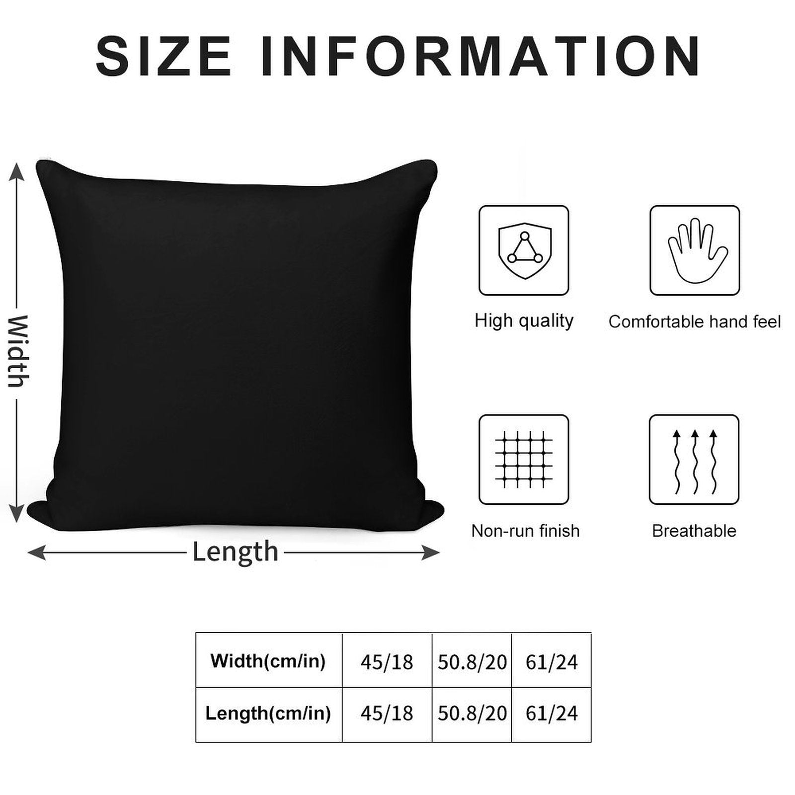 Black Soft Bedroom Essential Throw Pillow