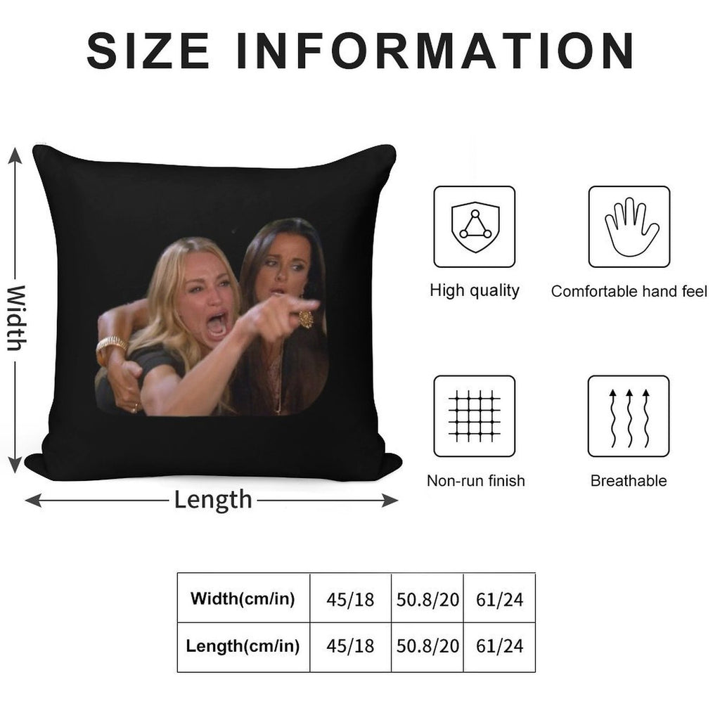 Woman Yelling at A Cat-Funny Memes Soft High-Density Material Throw Pillow