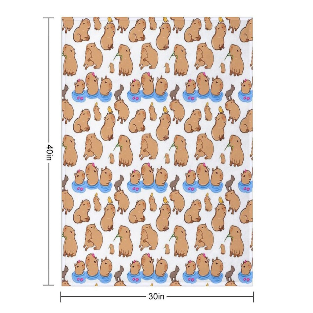 Capybara Pattern Premium Throw Blanket