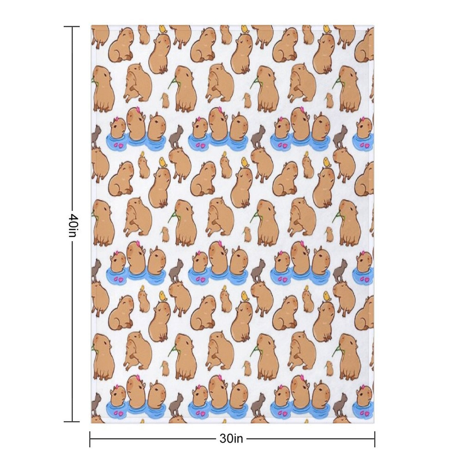 Capybara Pattern Premium Throw Blanket