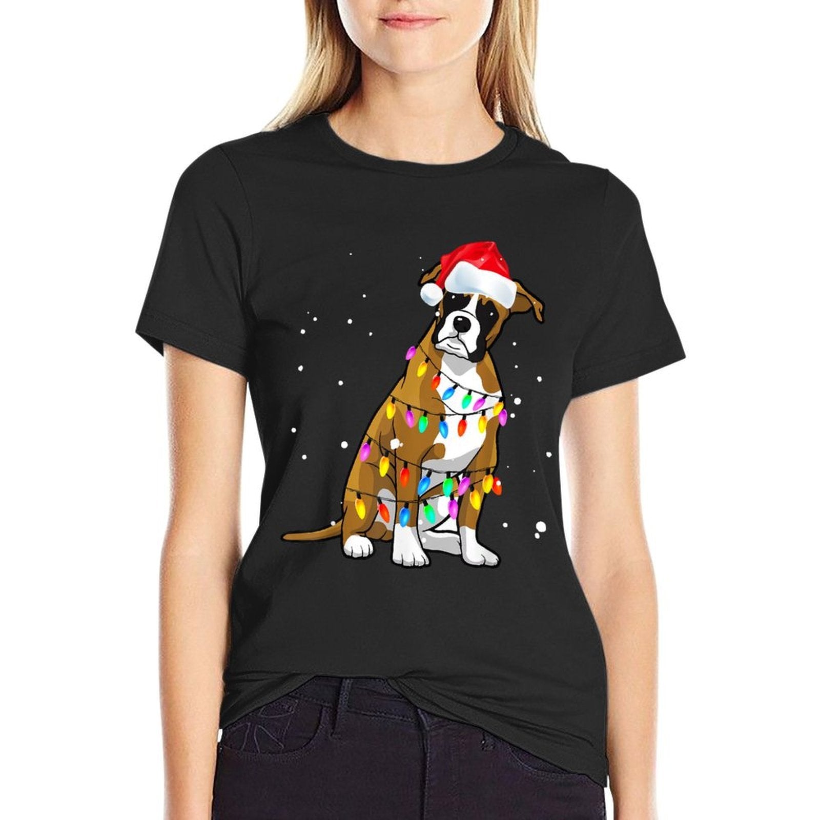 Boxer Christmas Boxer Dog Christmas Gift Men Women Kids  Fade-proof Color T-Shirt