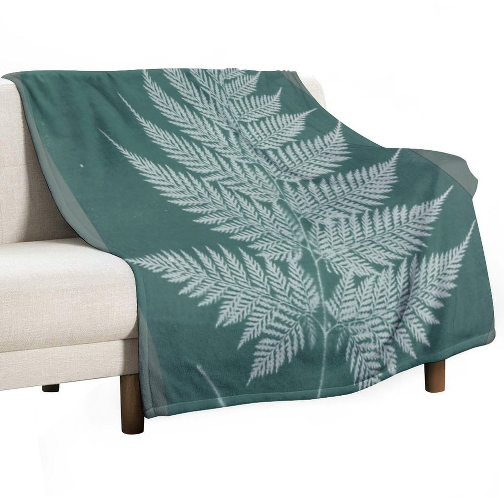 Green Fern Anti-pilling Throw Blanket