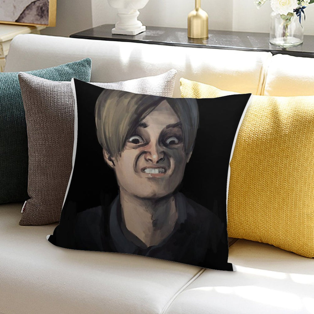 Leon Kennedy The Face - Resident Evil 2 Soft Fade-Resistant Throw Pillow