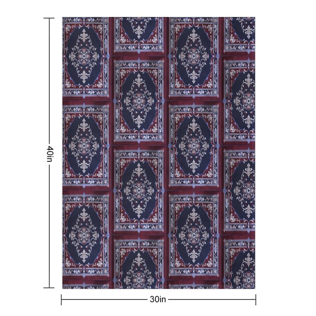 Burgendy Blue Rug Comfort Throw Blanket