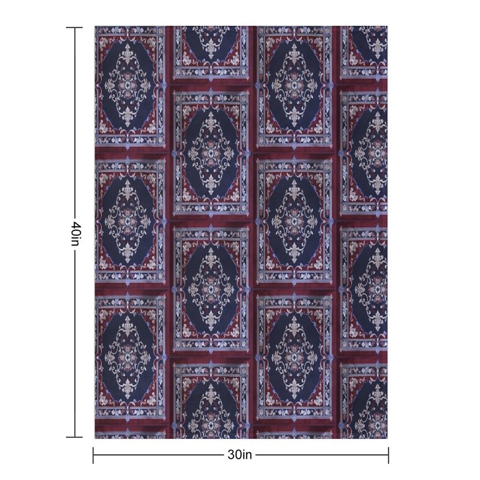 Burgendy Blue Rug Comfort Throw Blanket