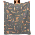 Dragons And Berries Machine-washable Throw Blanket