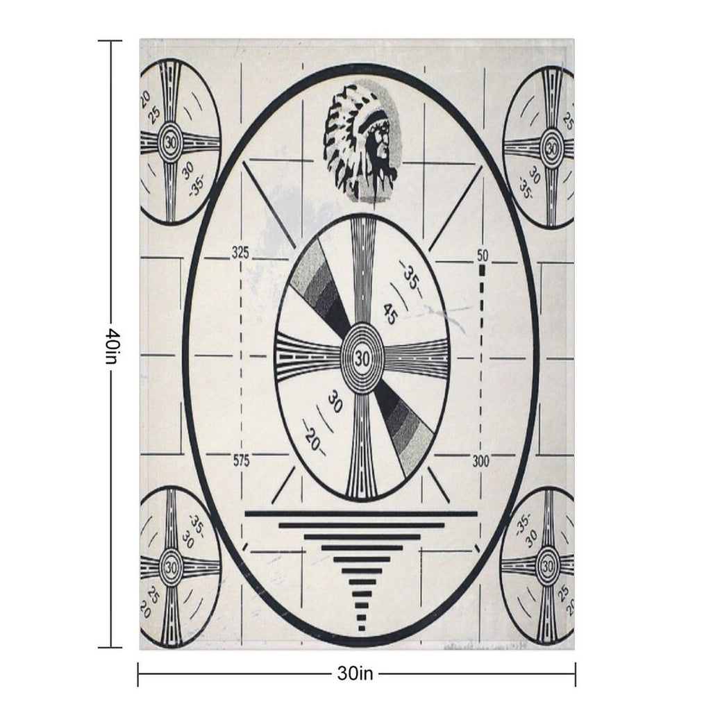 Retro TV Monoscope Test Pattern Durable Throw Blanket