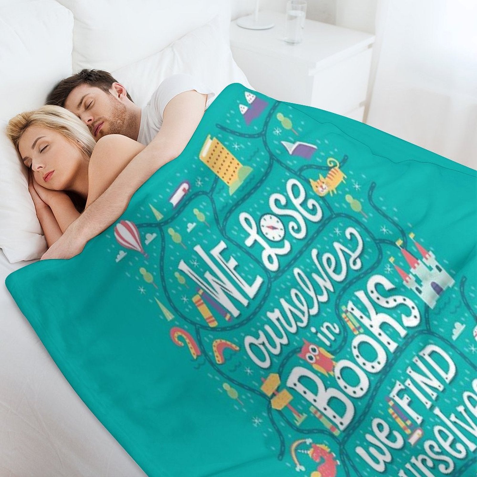 Lose Ourselves in Books Shrink-resistant Throw Blanket