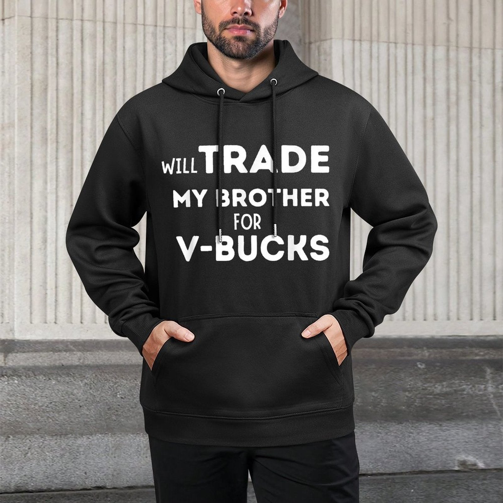 Will Trade My Brother For V-Bucks Funny Video Game Player Moisture-Wicking Hoodie