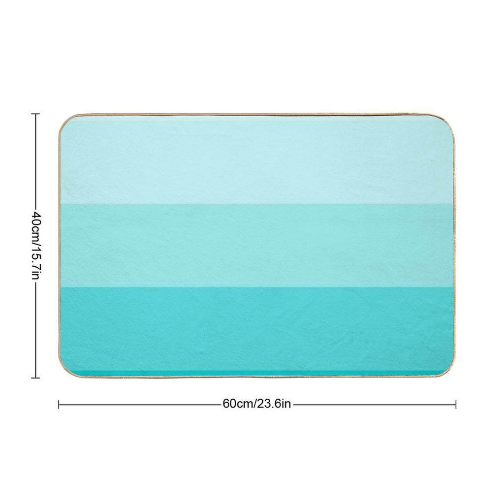 Turquoise Gradient Stripes Minimalist Pattern (Bright Robins Egg Blue)  Toxin-Free Bath Mat