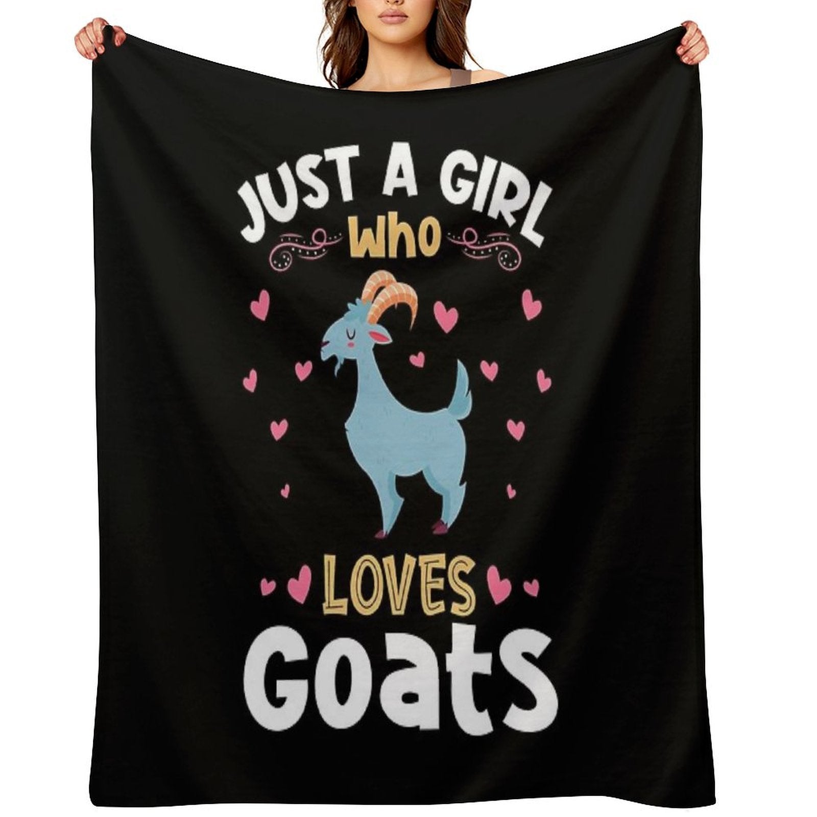 Just A Girl Who Loves Goats Gift Anti-pilling Throw Blanket
