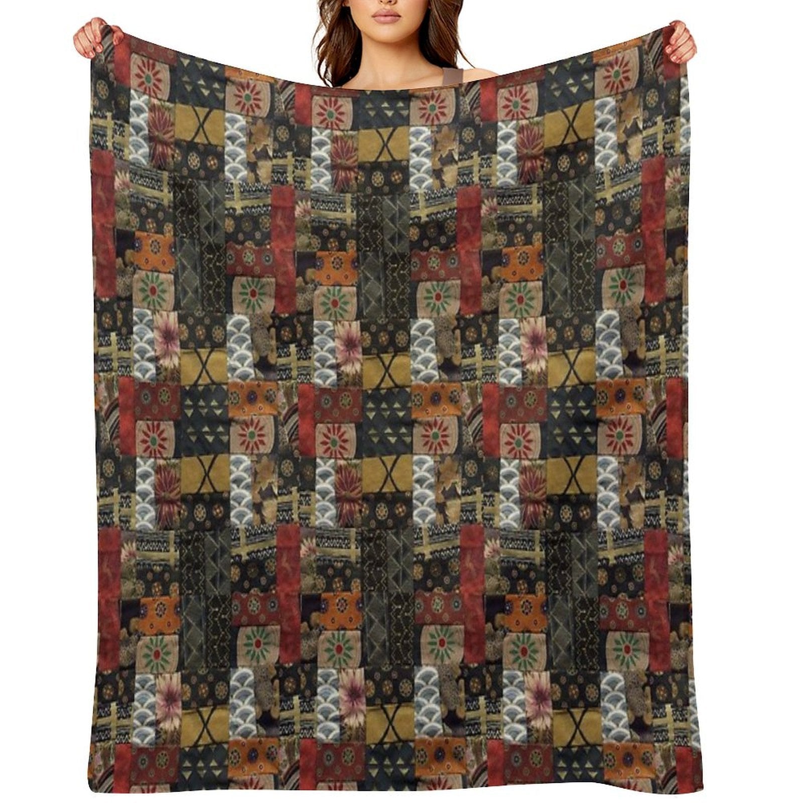 Patchwork Quilt Multi-functional Throw Blanket