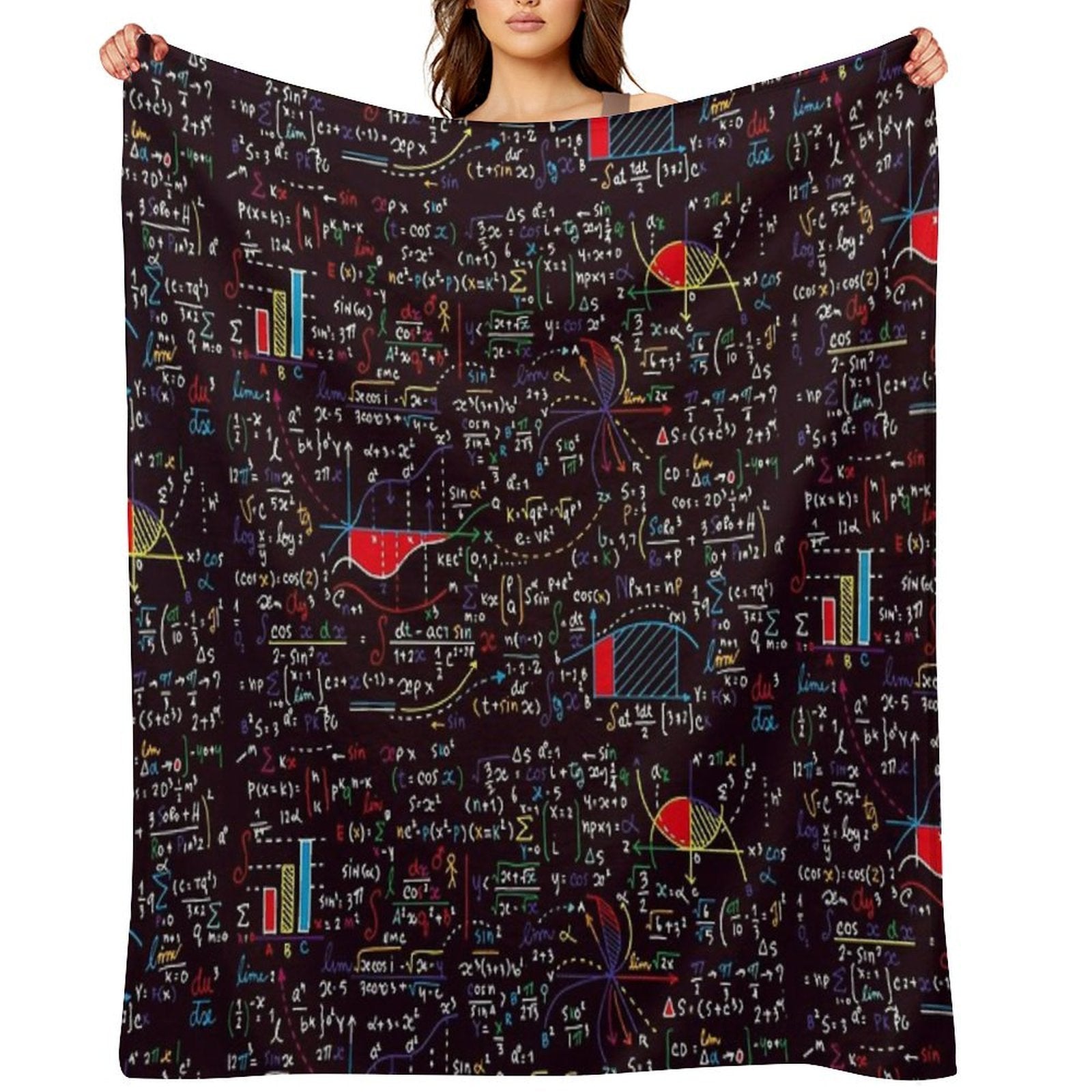 Colorful Math Formulas Plush Throw Blanket
