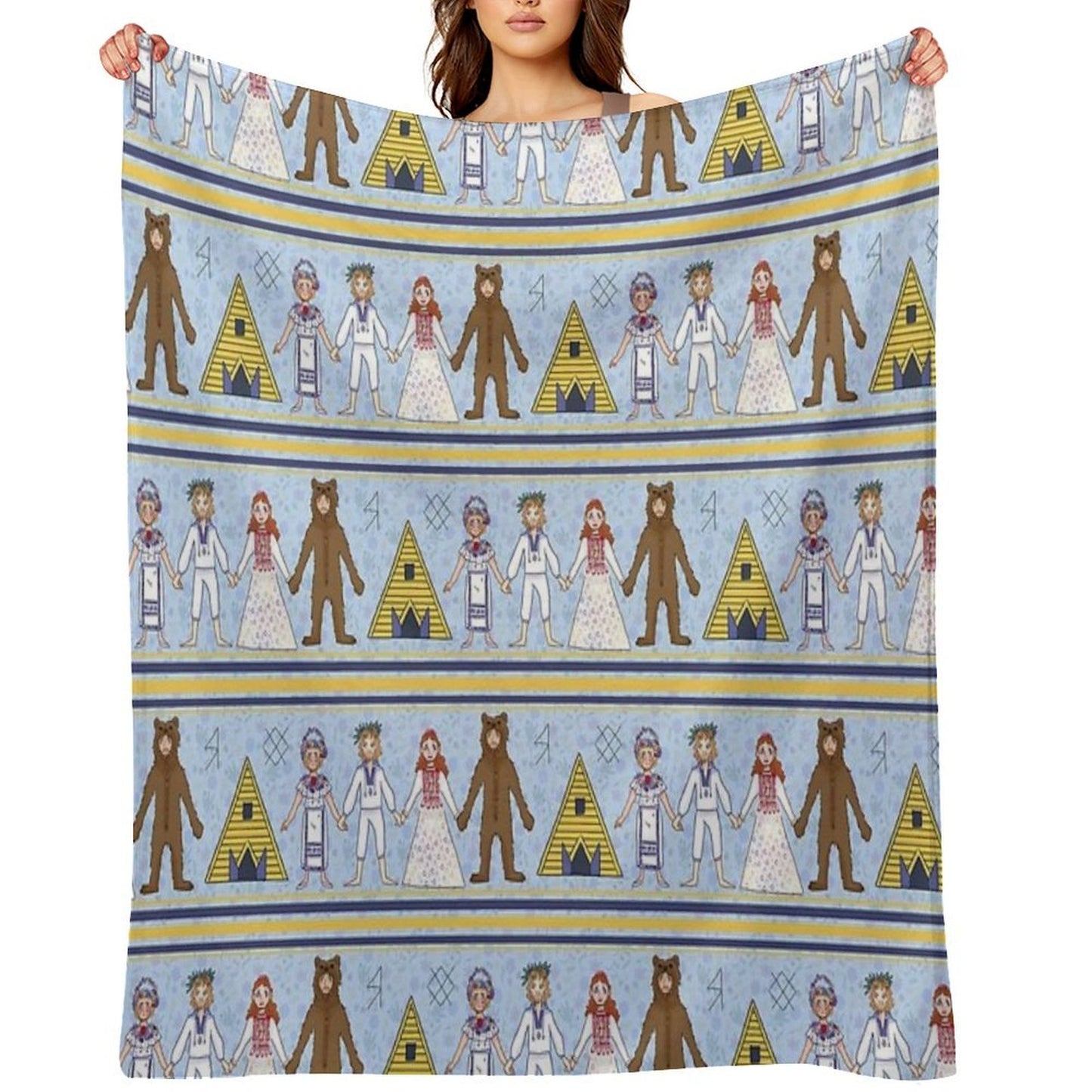 Midsommar Pattern #2 Plush Throw Blanket