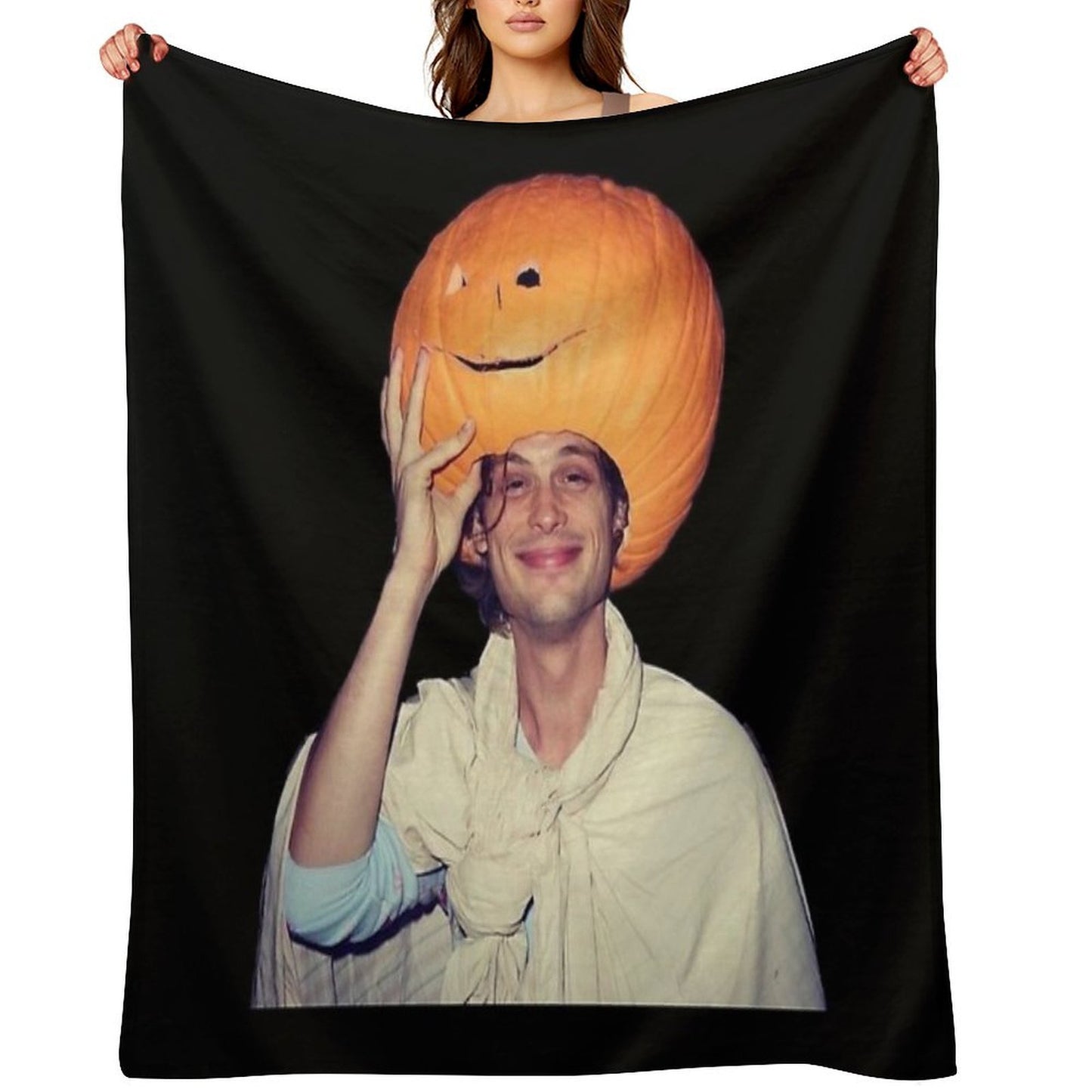Mgg And A Pumpkin Plush Throw Blanket