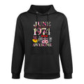 June 1974 Floral 50th Birthday 50 Years Of Being Awesome Premium Layering Staple Hoodie