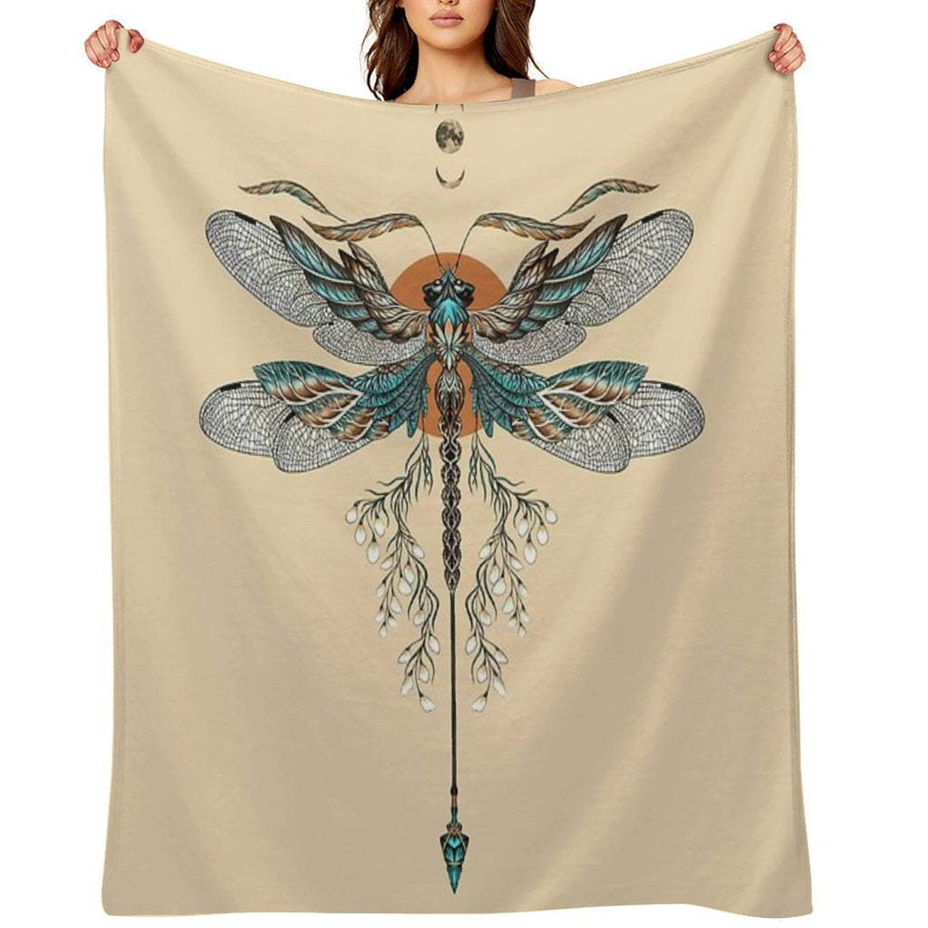 Dragon Fly Tattoo Travel-friendly Throw Blanket