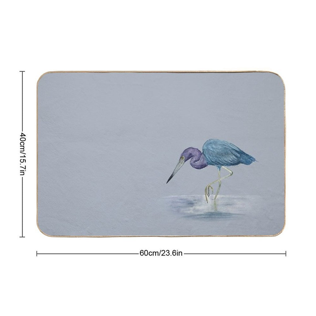 Little Blue Egret  Long-Lasting Bath Mat