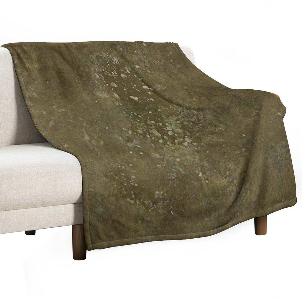 Rocky Field Battle Map for Tabletop Gaming Miniatures Machine-washable Throw Blanket