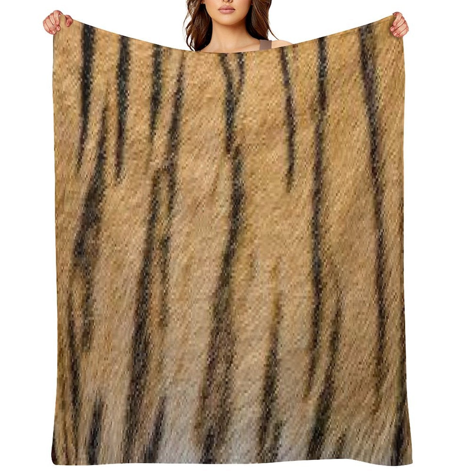 Tiger Fur Gift-ready Throw Blanket