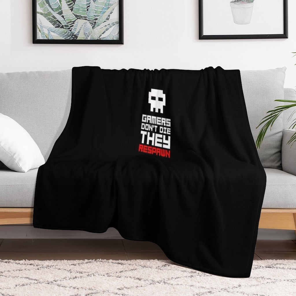 Pixel Skull Gamers Don't Die Lightweight Throw Blanket