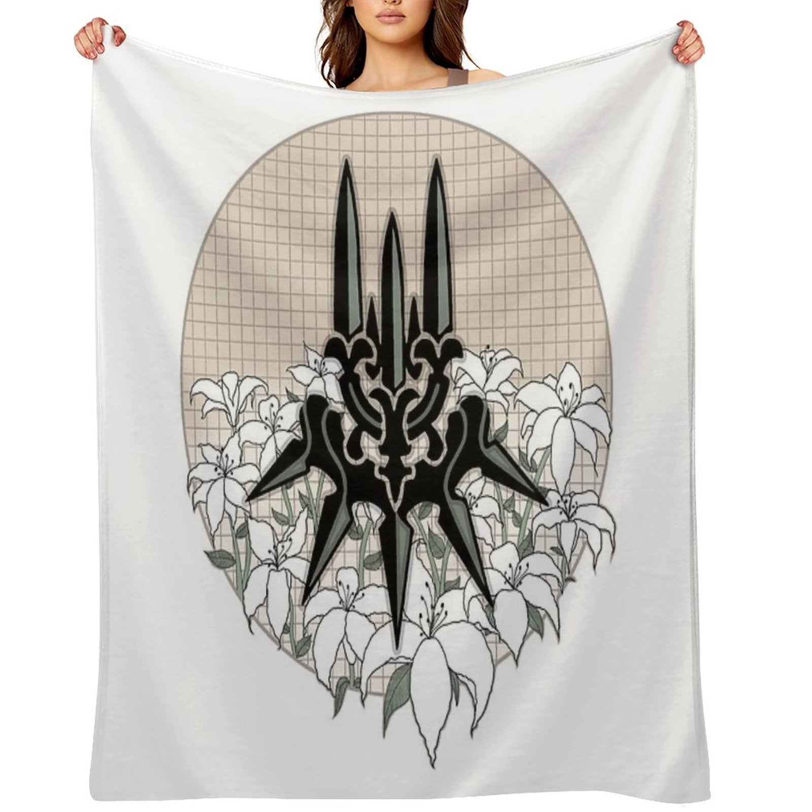 Yorha with Lunar Tears Shrink-resistant Throw Blanket