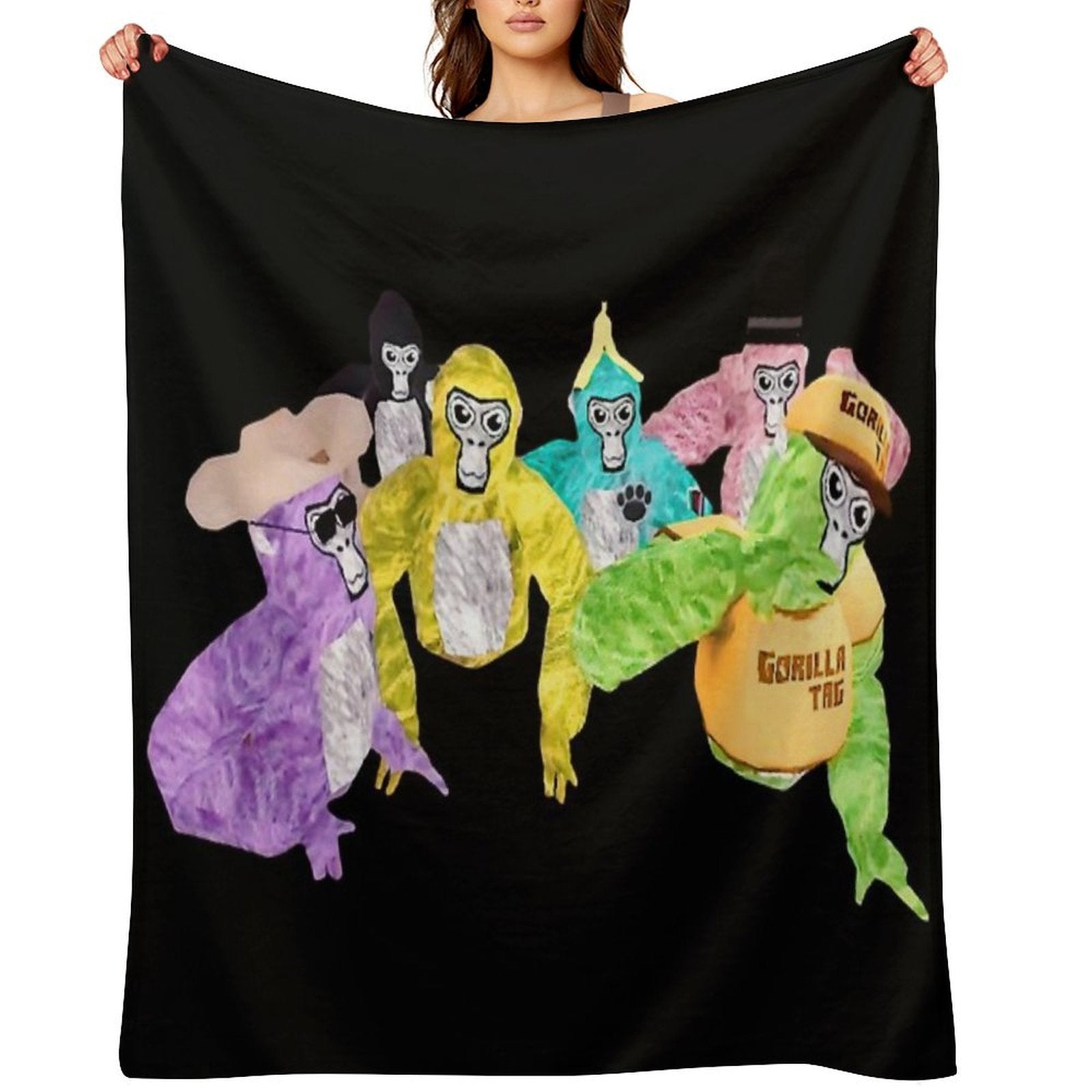 Me And My Friends Forever! - Gorilla Tag Here Banana Compact Throw Blanket