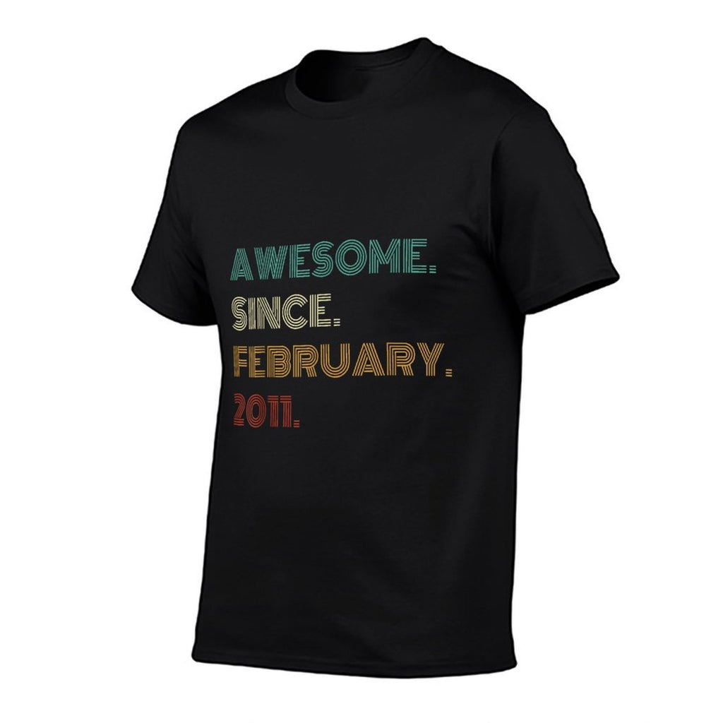 14 Years Old Awesome Since February 2011 14th Birthday  Wrinkle-resistant T-Shirt