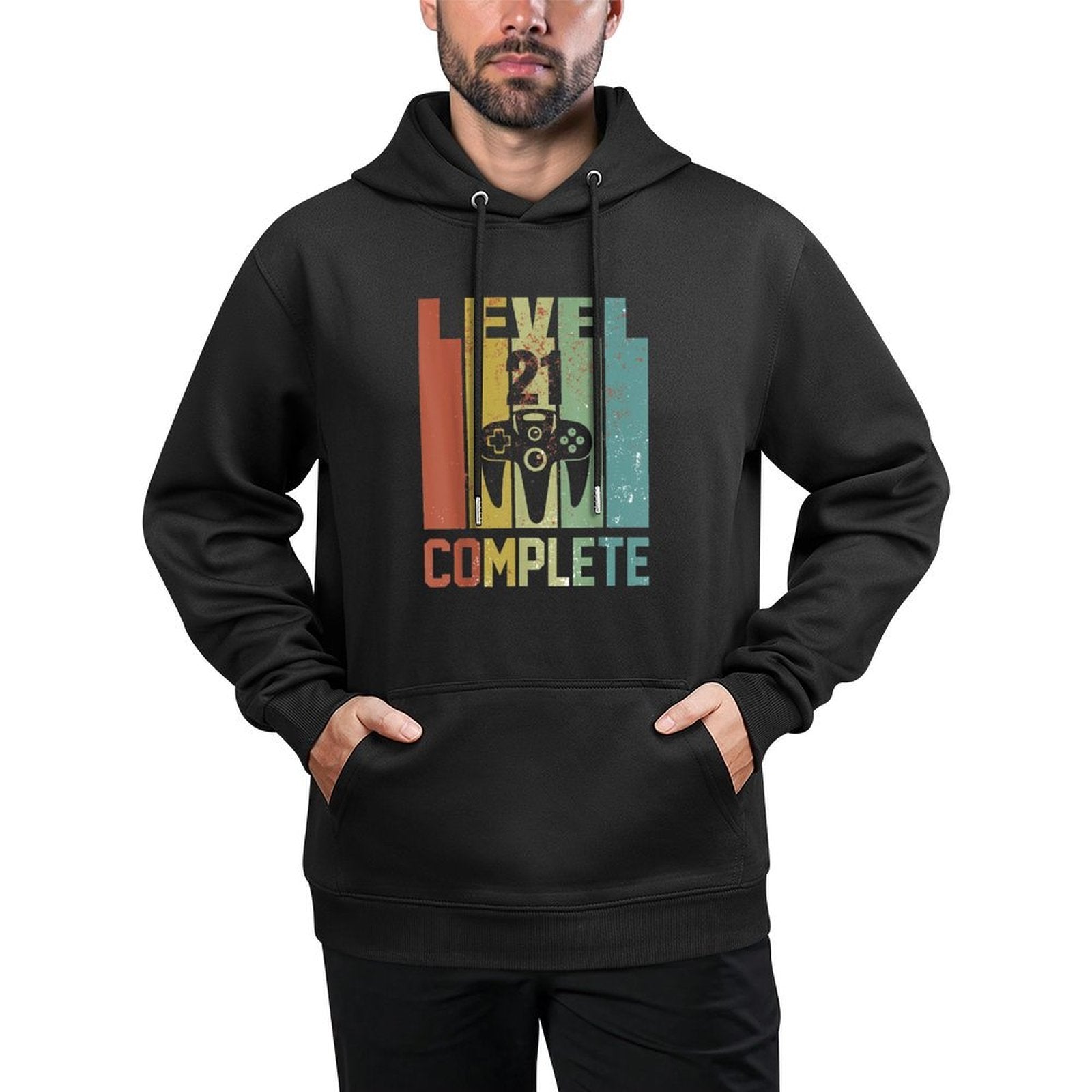 21st Birthday for Gamer 21 Years Old - Retro Birthday Customizable Surface Hoodie