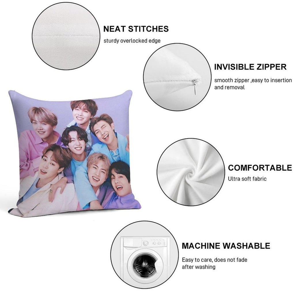 Vintage BTS Soft Ultra-Soft Texture Throw Pillow
