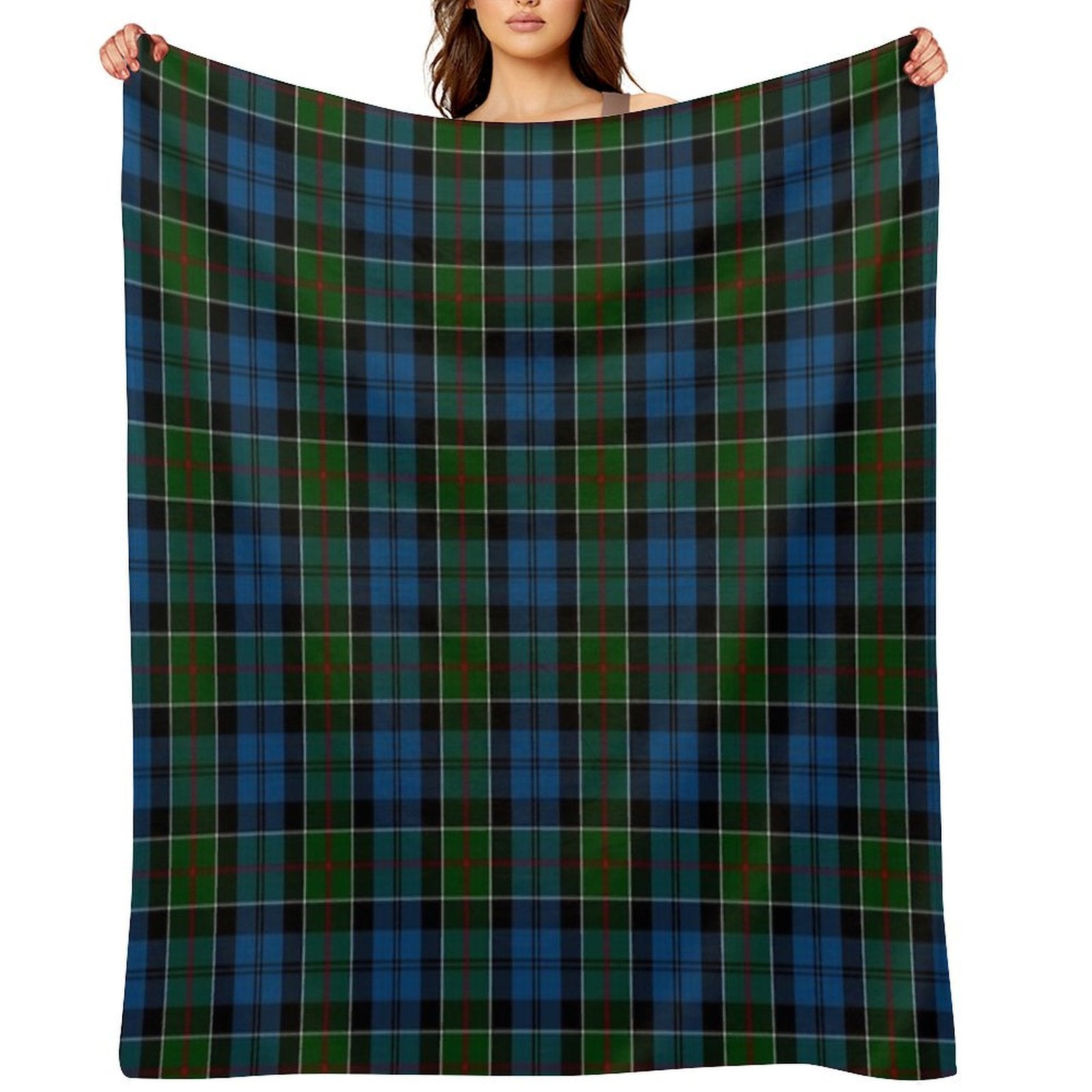 Colquhoun Clan Tartan (High Res) Wrinkle-free Throw Blanket